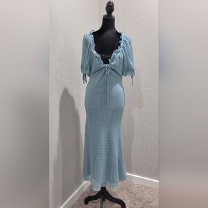 ASOS LOVELY Blue Midi Dress SIZE 6